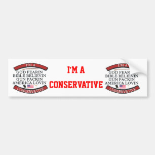 IK BEN EEN CONSERVATIEF BUMPERSTICKER