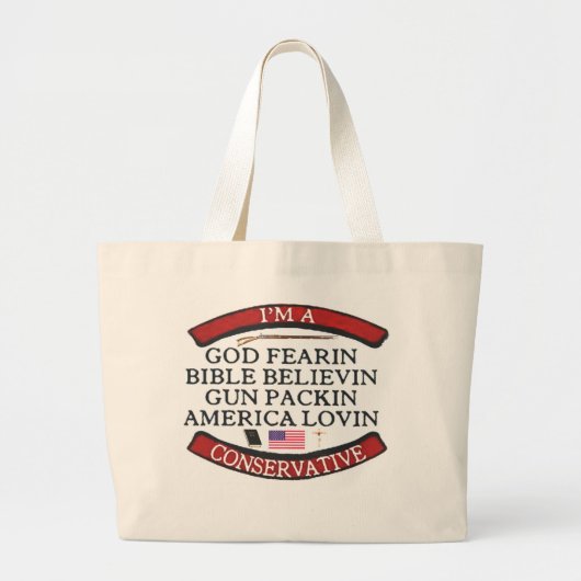 IK BEN EEN CONSERVATIEF GROTE TOTE BAG (Voorkant)