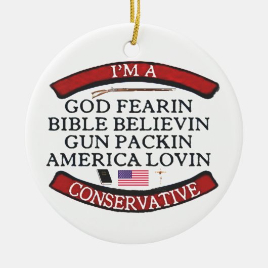 IK BEN EEN CONSERVATIEF KERAMISCH ORNAMENT (Voorkant)