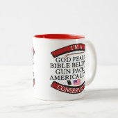 IK BEN EEN CONSERVATIEF TWEEKLEURIGE KOFFIEMOK (Voorkant rechts)