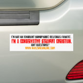 IK BEN EEN CONSERVATIEVE CHRISTELIJKE STRAIGHT - B BUMPERSTICKER (Op auto)
