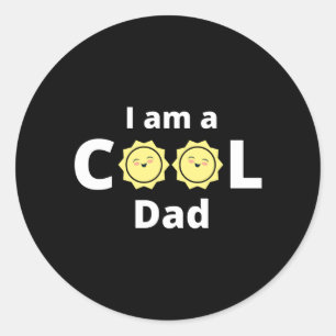 Ik ben een cool pap ontwerp - met een gele zon ronde sticker