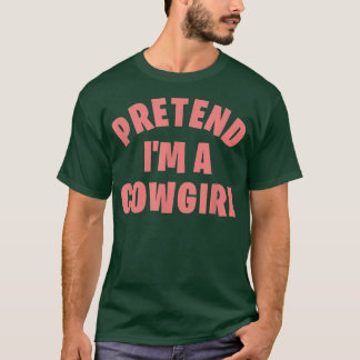 Ik ben een Cowgirl Funny Lazy Halloween Costum T-shirt