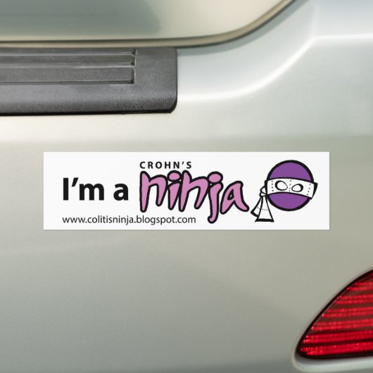 Ik ben een Crohn's Ninja Bumpersticker (Op auto)