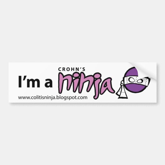 Ik ben een Crohn's Ninja Bumpersticker (Voorkant)