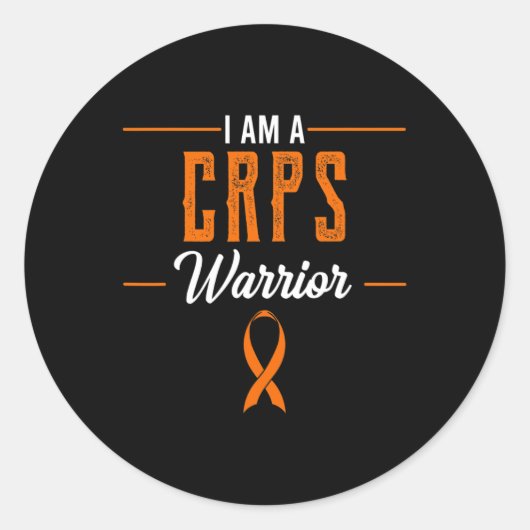 Ik ben een CRPS Warrior RSD Awareness Sinaasappel  Ronde Sticker (Voorkant)