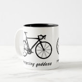 Ik ben een Cycling Goddess Tweekleurige Koffiemok (Voorkant links)