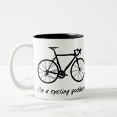 Ik ben een Cycling Goddess Tweekleurige Koffiemok (Links)