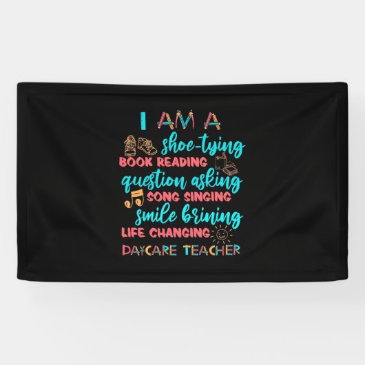 Ik ben een dagleraar spandoek (Horizontaal)