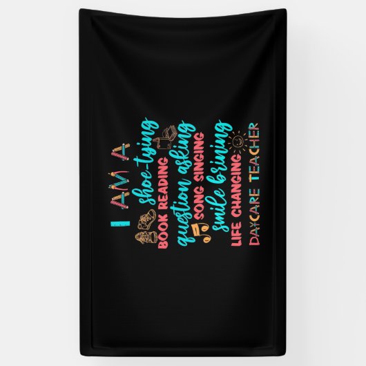 Ik ben een dagleraar spandoek (Verticaal)