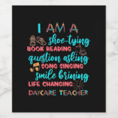 Ik ben een dagleraar wijn etiket (Enkel label)