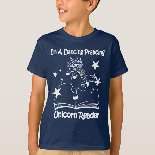 Ik ben een dansende Unicorn Reader T-Shirt - WL (Voorkant)