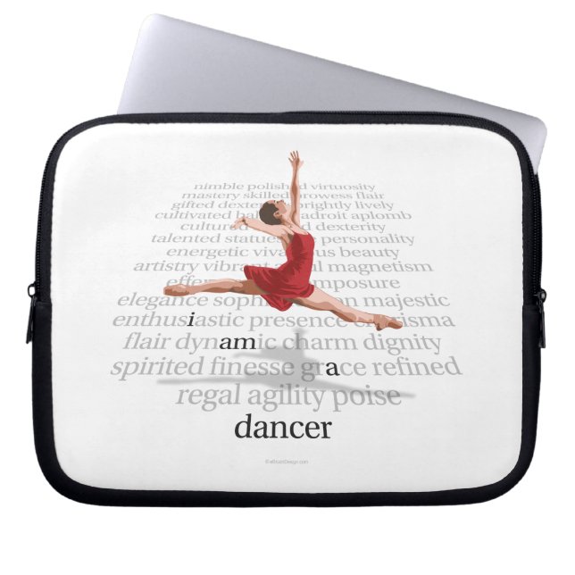 Ik ben een danser laptop sleeve (Voorkant)
