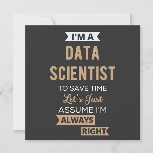 Ik ben een Data Scientist, om tijd te besparen.. Kaart (Voorkant)