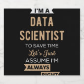 Ik ben een Data Scientist, om tijd te besparen.. Likeurfles Etiket (Enkel label)