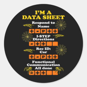 Ik ben een datasheet ABA Toegepaste Gedragsanalyse Ronde Sticker