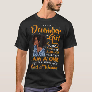 Ik ben een Ddecember Girl Black Women Birthday Par T-shirt