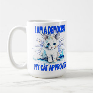 Ik ben een democraat - mijn kat keurt het goed koffiemok