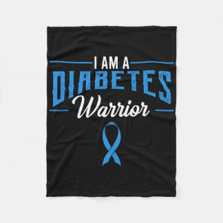 Ik ben een Diabeton-Warrior-Bewustheid Koolstofdia Fleece Deken