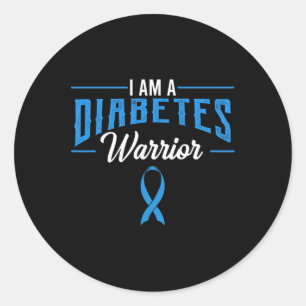 Ik ben een Diabeton-Warrior-Bewustheid Koolstofdia Ronde Sticker
