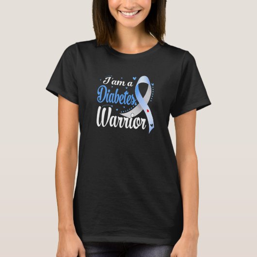 Ik ben een Diabeton-Warrior-Bewustheid Koolstofdia T-shirt (Voorkant)