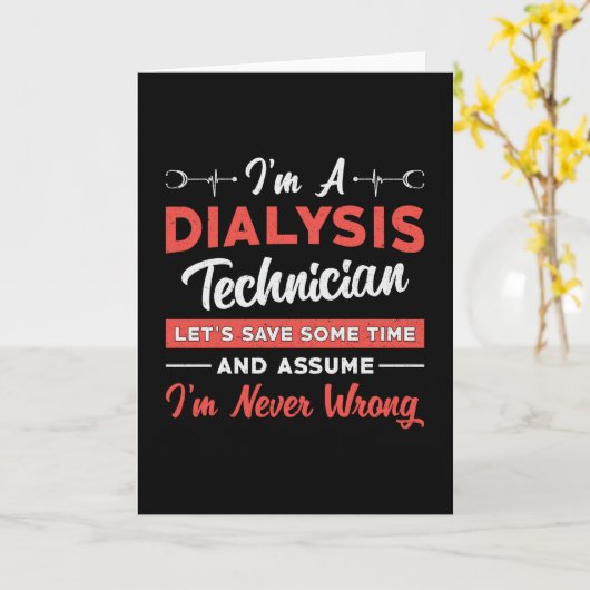 Ik ben een dialysetechnicus Nurse Nephrology Tech Kaart (Gele Bloem)