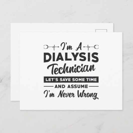 Ik ben een dialysis technicus Nephrology Gift Briefkaart (Voorkant / Achterkant)