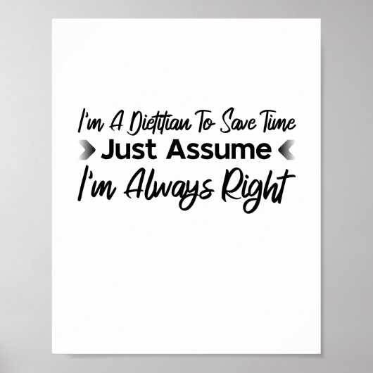 Ik ben een diëtist om tijd te besparen... poster (Voorkant)