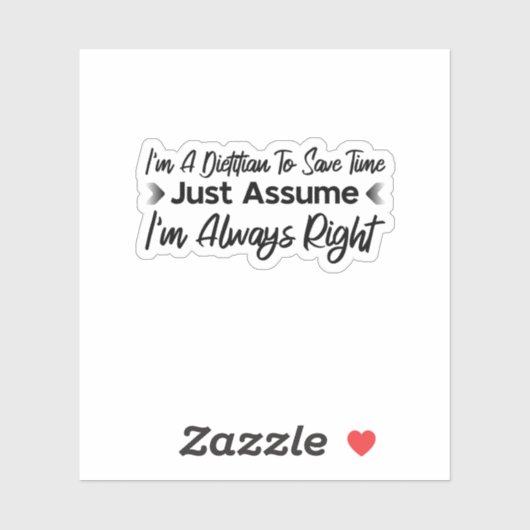 Ik ben een diëtist om tijd te besparen... sticker (Vel)