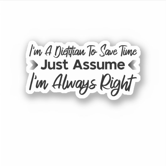 Ik ben een diëtist om tijd te besparen... sticker (Voorkant)