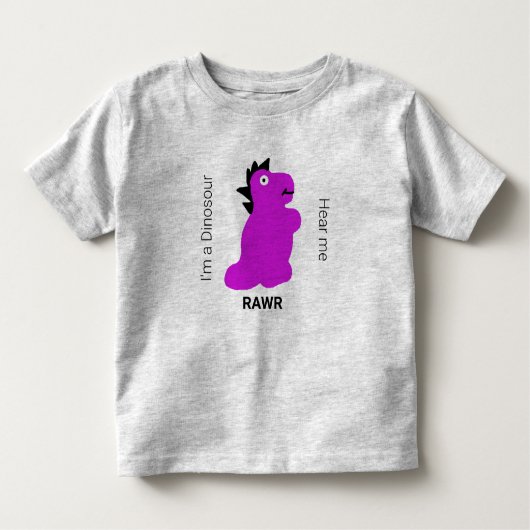 Ik ben een dinosaurus, hoor me rauw! kinder shirts (Voorkant)