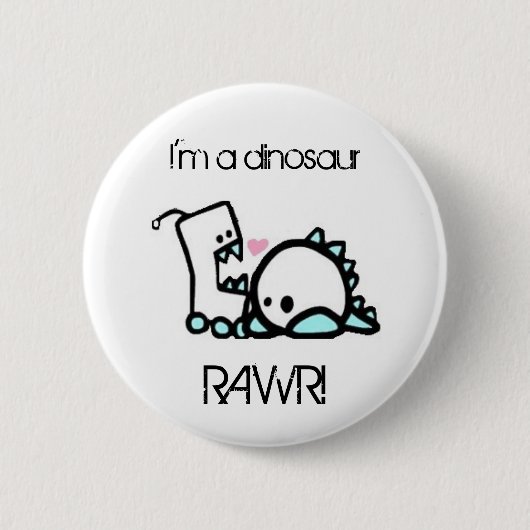 Ik ben een dinosaurus RAWR! Ronde Button 5,7 Cm (Voorkant)