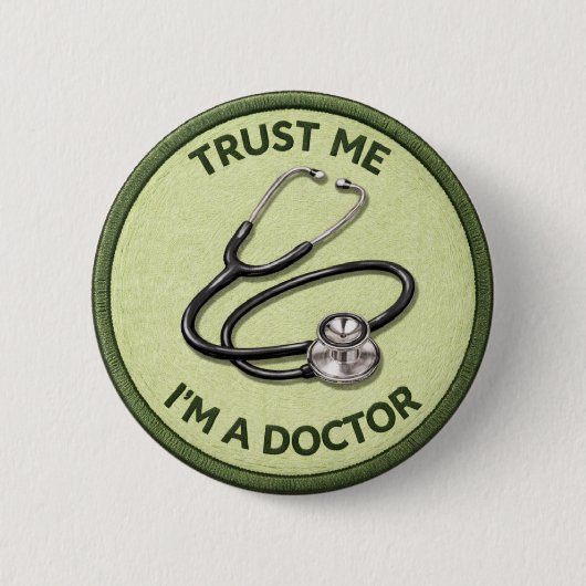 Ik ben een dokter ronde button 5,7 cm (Voorkant)