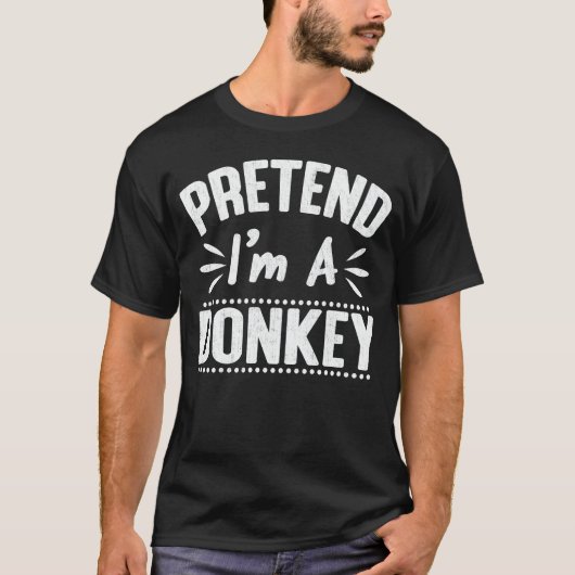  Ik ben een Donkey Easy Lazy Halloween Costume  T-shirt (Voorkant)