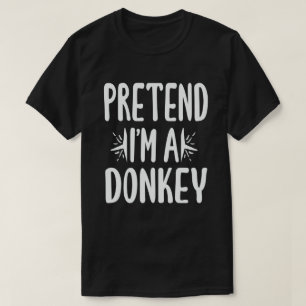 Ik ben een Donkey Easy Lazy Halloween Costume T-shirt