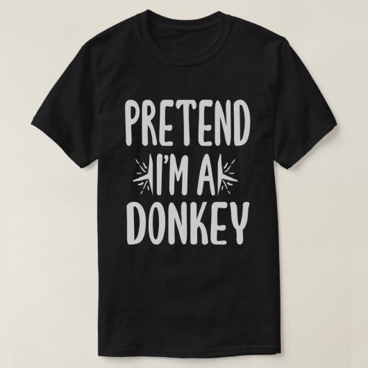 Ik ben een Donkey Easy Lazy Halloween Costume T-shirt (Design voorkant)