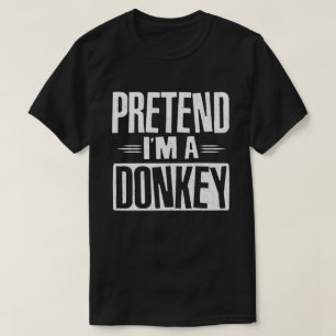 Ik ben een Donkey Easy Lazy Halloween Costume T-shirt