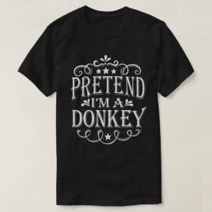 Ik ben een Donkey Easy Lazy Halloween Costume T-shirt