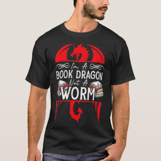 Ik ben een draak, geen worm, grappige boekenlezers t-shirt