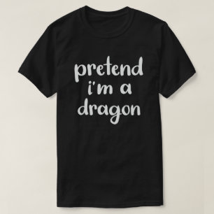 Ik ben een dragon grappige lazy Halloween kostuum T-shirt