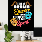 Ik ben een drama koningin poster (Thuiskantoor)