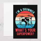 Ik Ben Een Drummer Wat Is Jouw Superkracht Kaart (Voorkant / Achterkant)