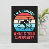 Ik ben een drummer wat je Superpower is Kaart (Staand voorkant)