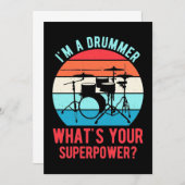 Ik ben een drummer wat je Superpower is Kaart (Voorkant / Achterkant)
