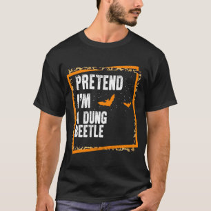 Ik ben een Dung Beetle Easy Lazy Halloween Cost T-shirt