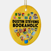 Ik ben een Dustin Stevens Bookaholic Keramisch Ornament (Rechts)