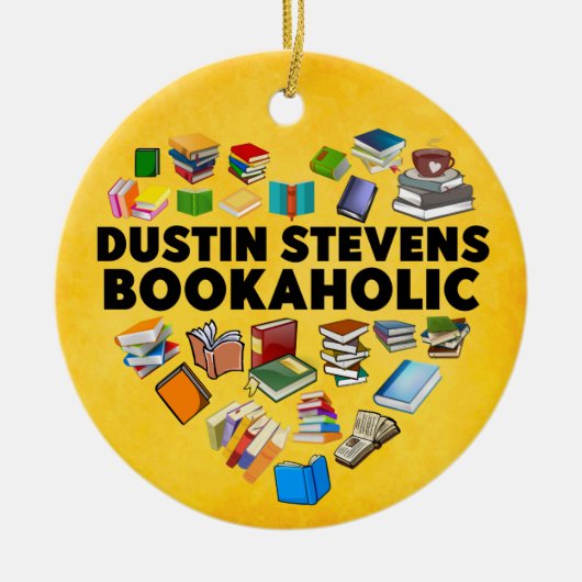 Ik ben een Dustin Stevens Bookaholic Keramisch Ornament (Voorkant)