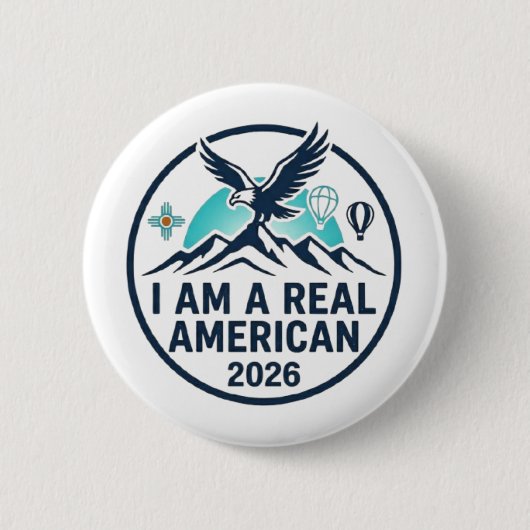 ik ben een echte amerikaan knopen einde patches ronde button 5,7 cm (Voorkant)