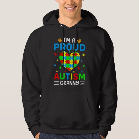 Ik ben een echte autisme Granny Autism Awareness A Hoodie (Voorkant)