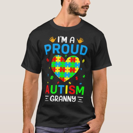 Ik ben een echte autisme Granny Autism Awareness A T-shirt (Voorkant)